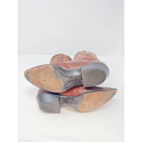 Panhandle Slim Mens Western Boots Brown Leather Lizard Exotic Pointed US 13 - Picture 8 of 10